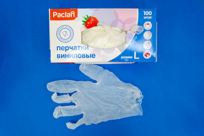 Перчатки виниловые L  Paclan (11000 100шт)