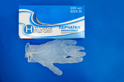 Перчатки виниловые L Hans (11000 100шт)