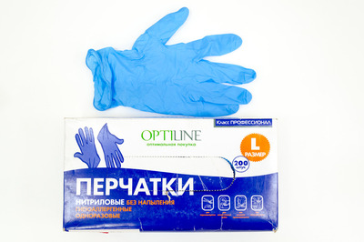 Перчатки виниловые L Optiline (11000 - 100шт)