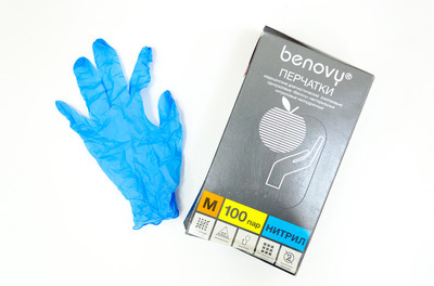Перчатки нитриловые М  Benovy (12000200шт)