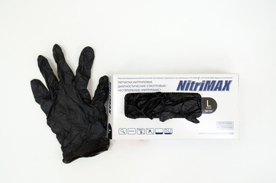 Перчатки нитриловые М Nitrimax черные (11000100шт)