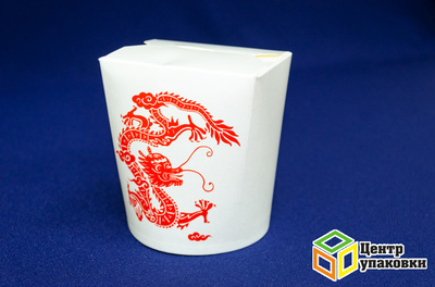 Контейнер бумажный China Pack 500 мл с рисунком красного дракона (1-480-50 шт.)